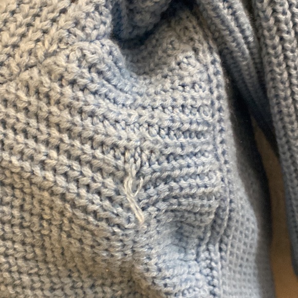 Cropped blue knit sweater - Picture 4 of 5
